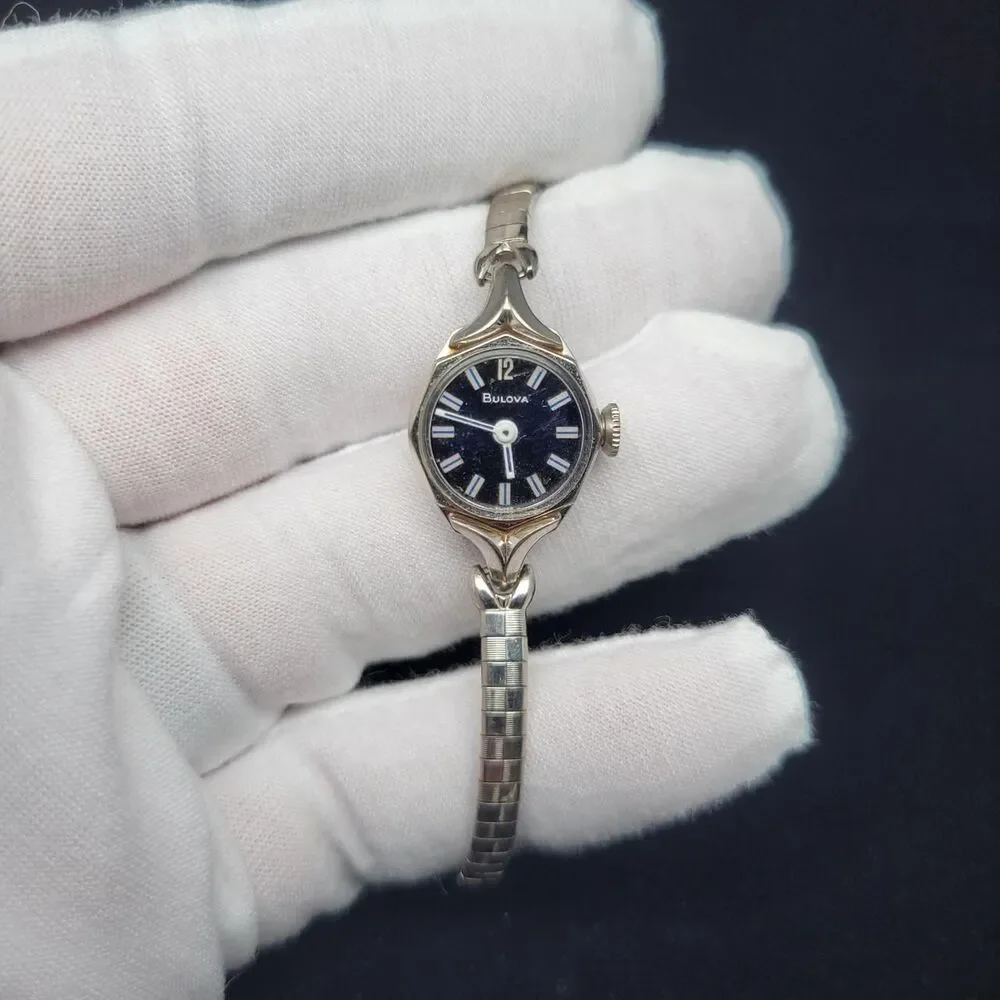Bulova Women's Silver and Black Watch